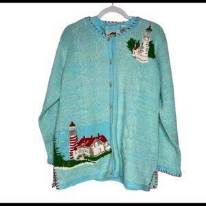 Storybook Knits Blue Lighthouse Ugly Christmas Sweater 2 Piece